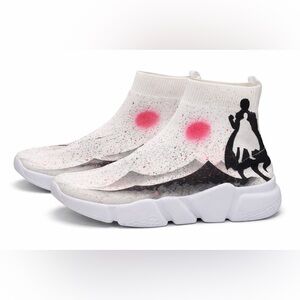 Stylish White and Black Athletic Shoes